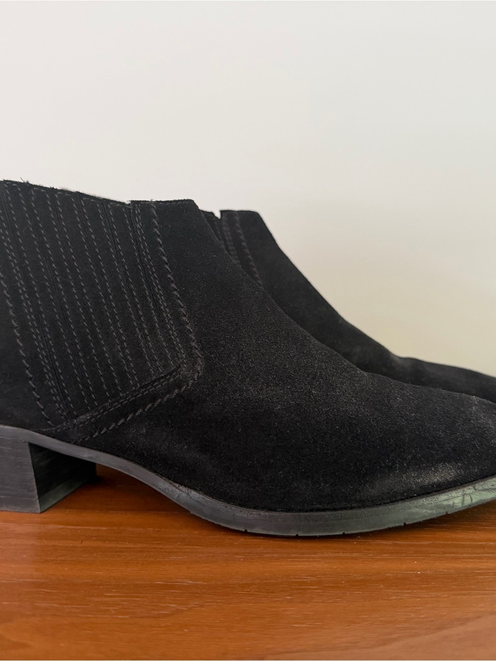 Aquatalia Black Suede Chelsea Ankle Boots